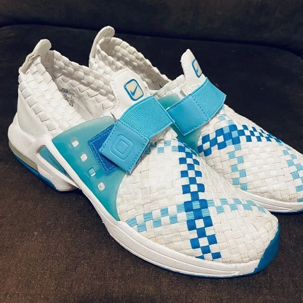 Vintage Nike Air Max Sphere Woven Women's White Blue 302260 Running Shoes